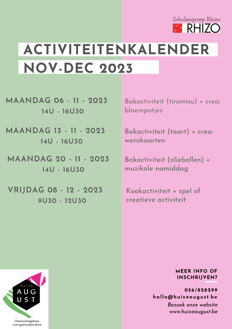 Activiteitenkalender novemberdecember