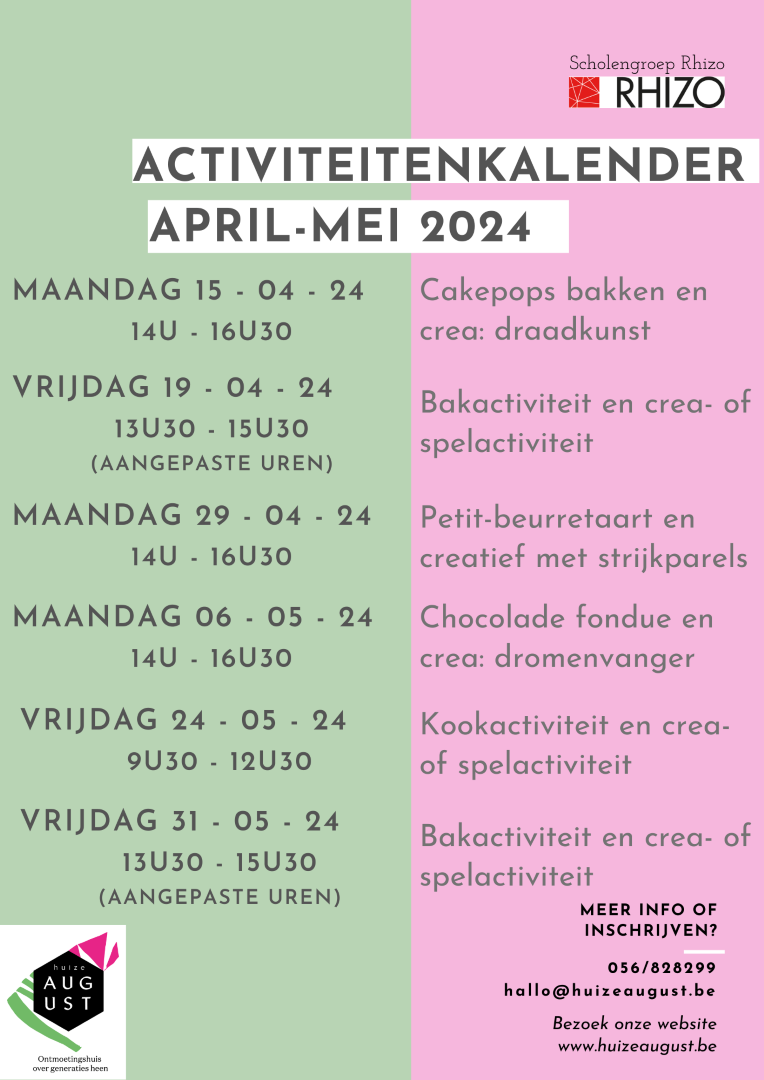 Kalender april-mei