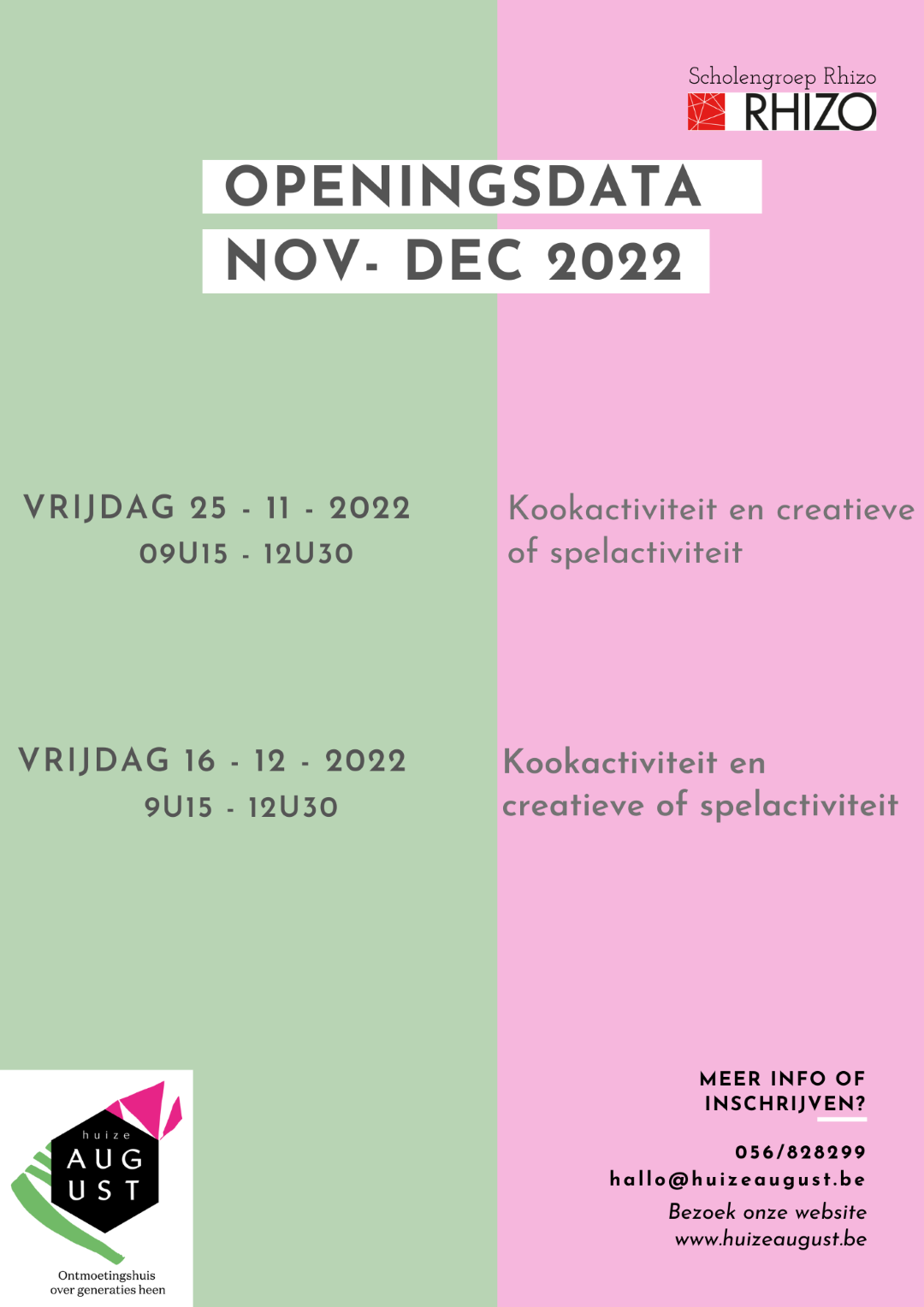 Openingsdata nov-dec